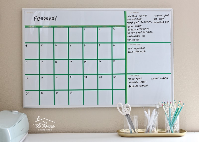 Create Your Own Dry-Erase Calendar with Washi Tape - The Homes I Have Made